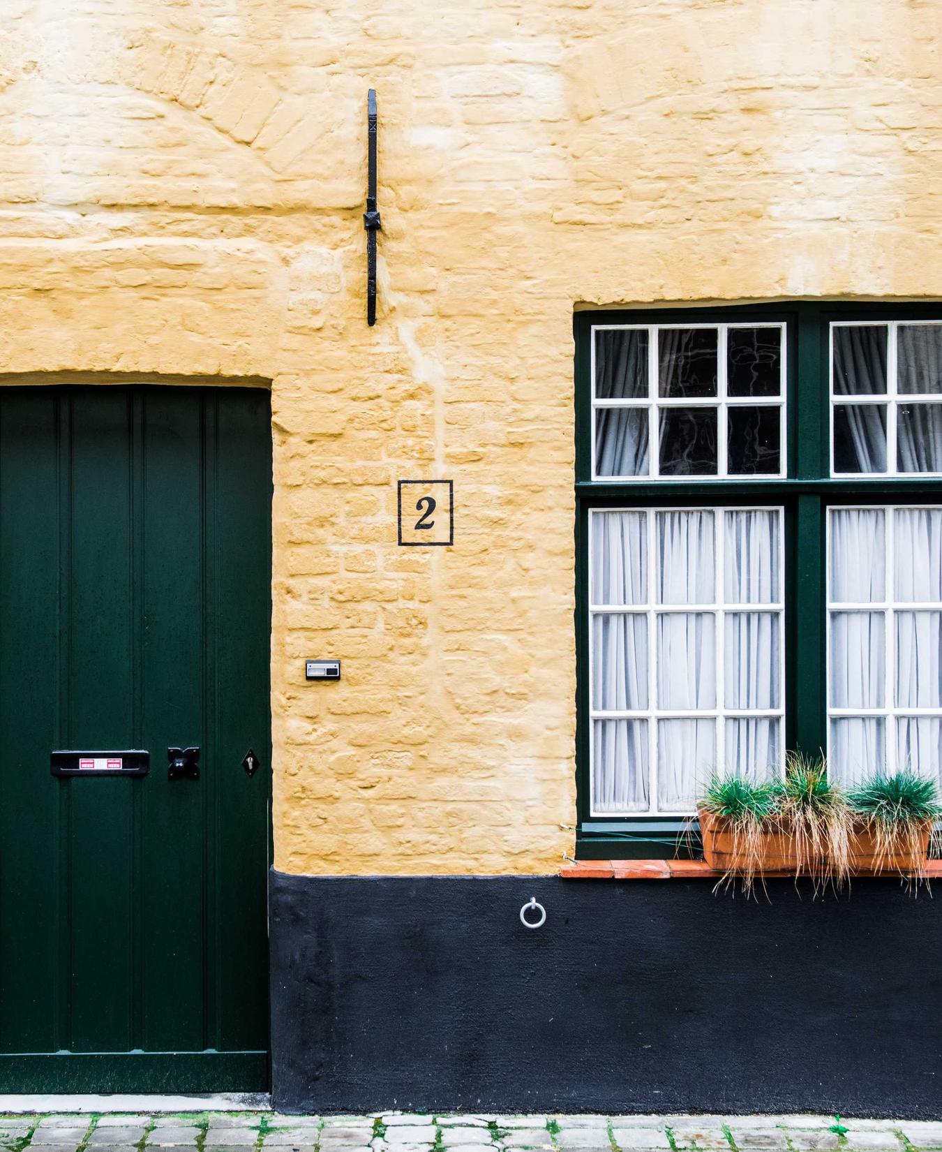 Brick building doorway
